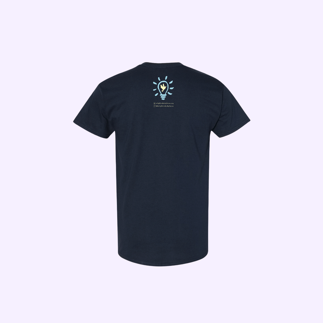 "Be A Light" Tee - Yellow on Navy