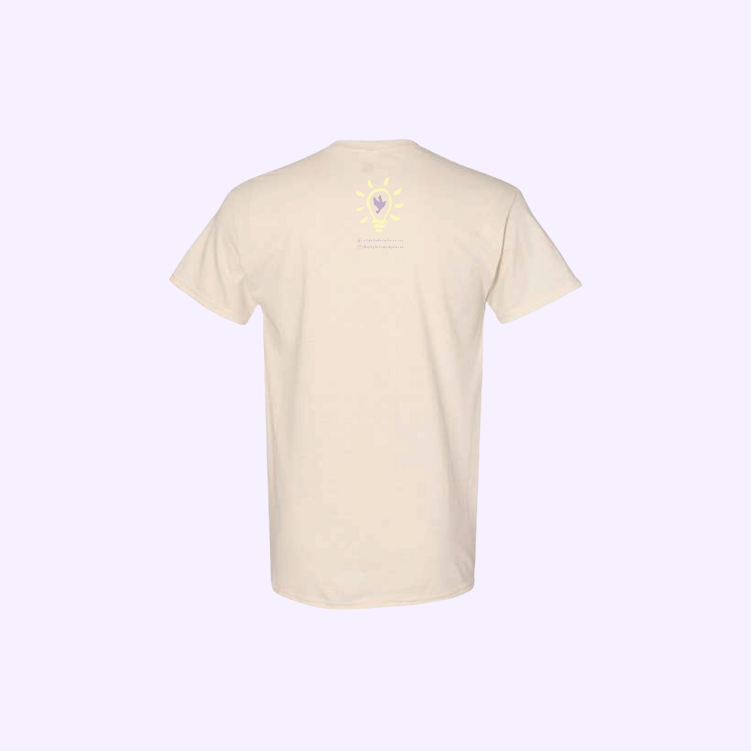 "Be A Light" Tee - Purple on Natural