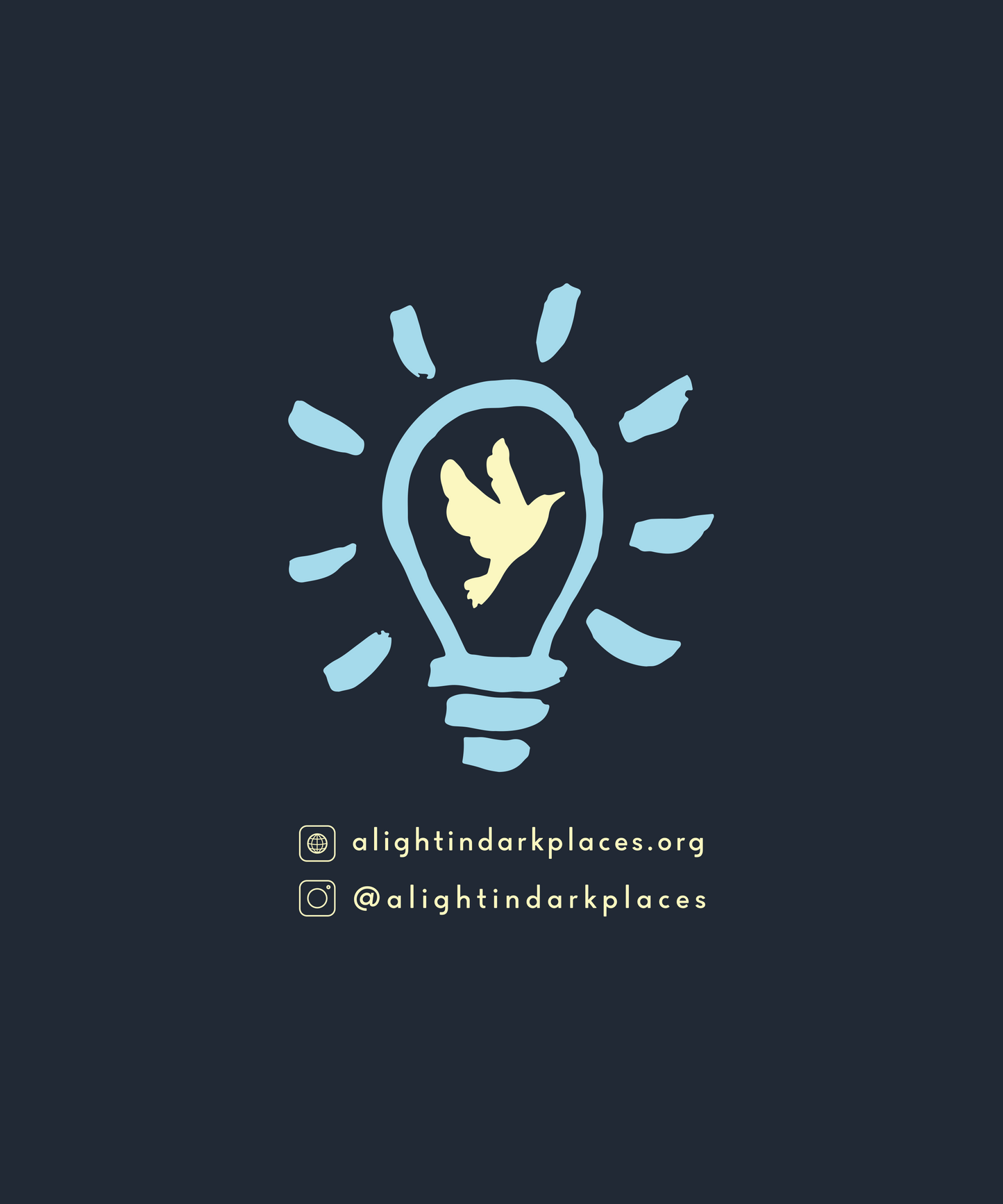 "Be A Light" Tee - Yellow on Navy