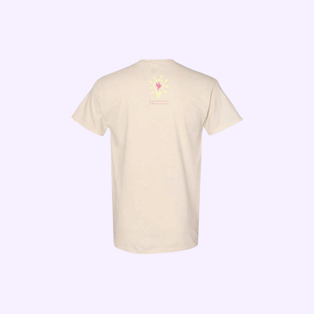 "Be A Light" Tee - Pink on Natural