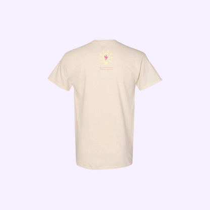 "Be A Light" Tee - Pink on Natural