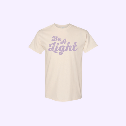 "Be A Light" Tee - Purple on Natural